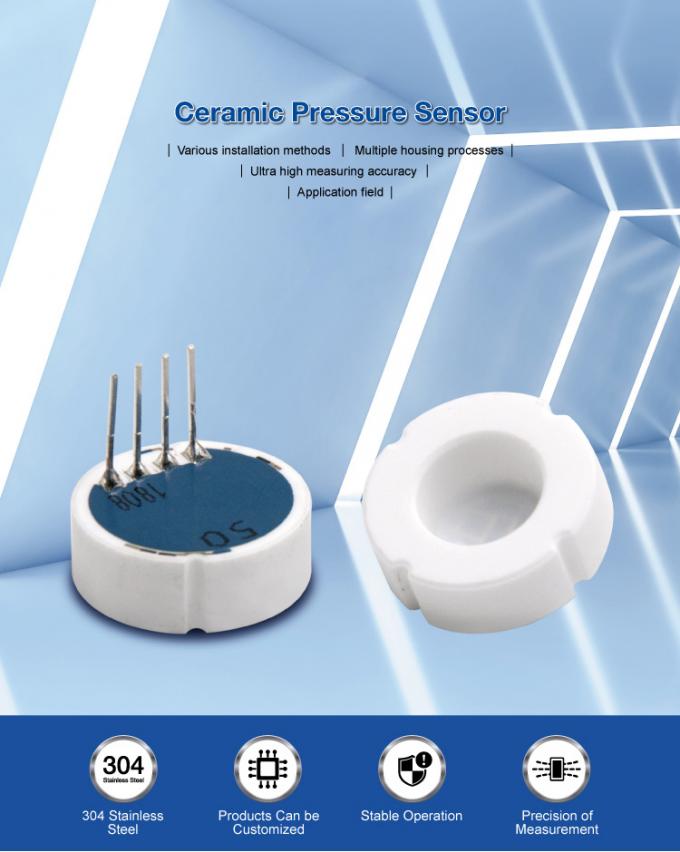 2 Bar -100 Bar 18mm 5-30V Piezoresistive Ceramic Pressure Sensor 0