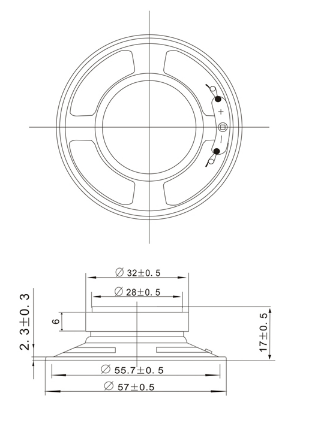 57mm 8ohm 3W Paper Film Magnetic Speaker Metal ISO14001 0