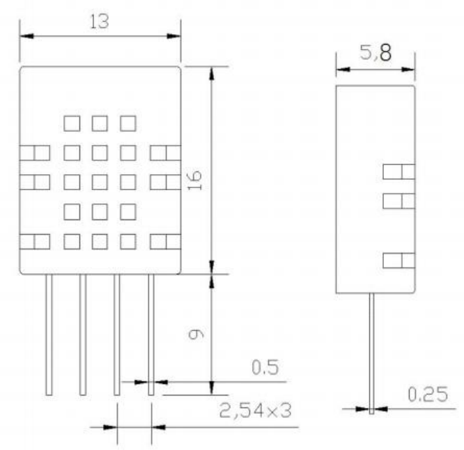 HTMRS03 DHT11 Integrated Temperature And Humidity Sensor 3 - 5.5 V SDA Pins 0