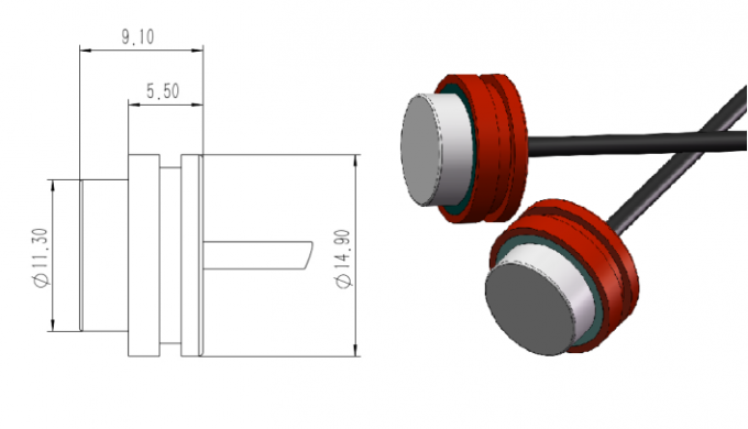 1mhz Ultrasonic Flow Sensor 11mm Small Size IP68 For Liqiud Flow Meter 0