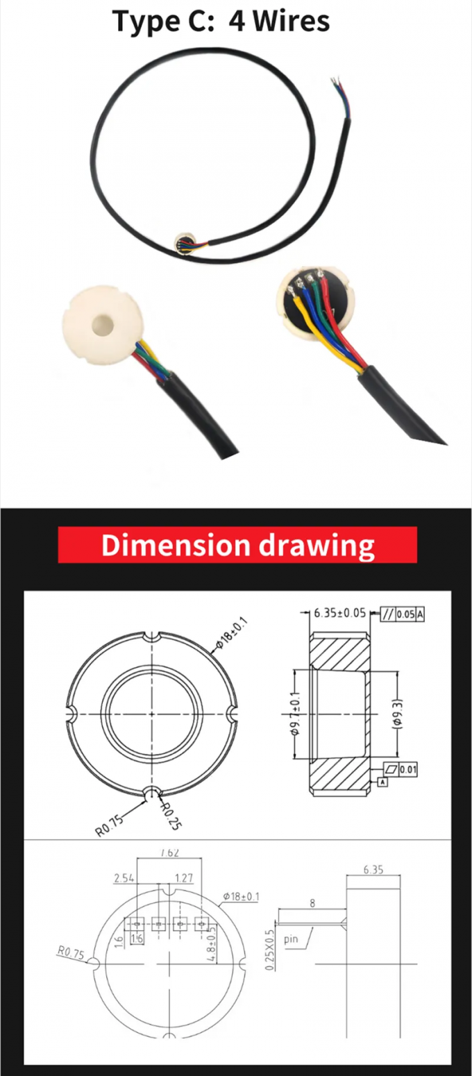 0.5 - 4.5v Ceramic Pressure Transmitter Sensor Pressure Transducer With PCB Cable 0